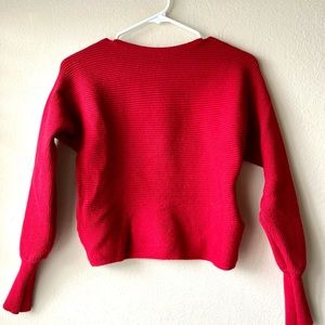 Red crop sweater